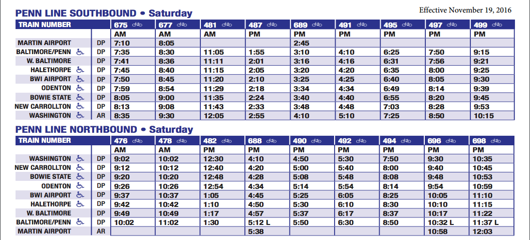 marc timetable